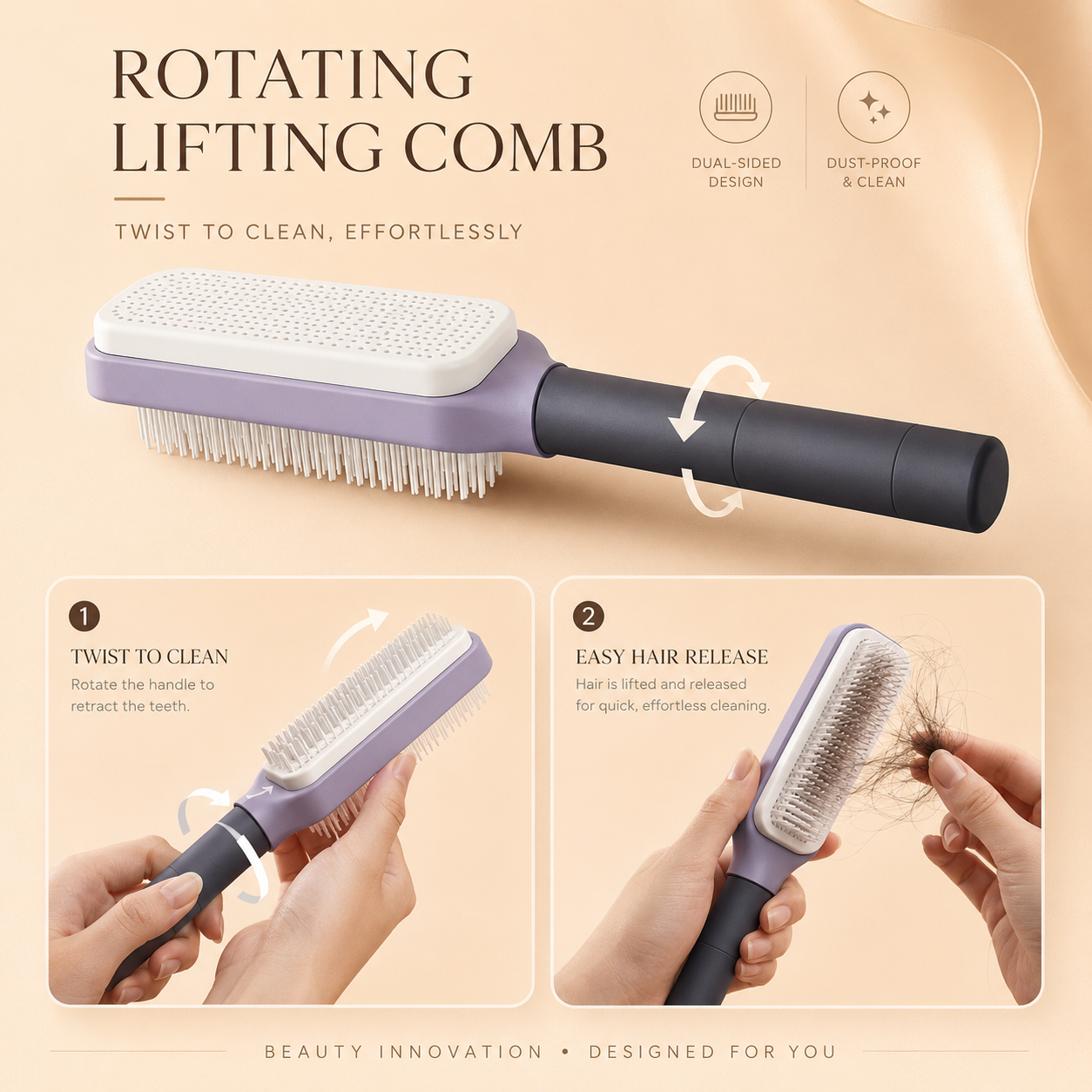 Aurevella Lift™ – Rotating Hair Brush